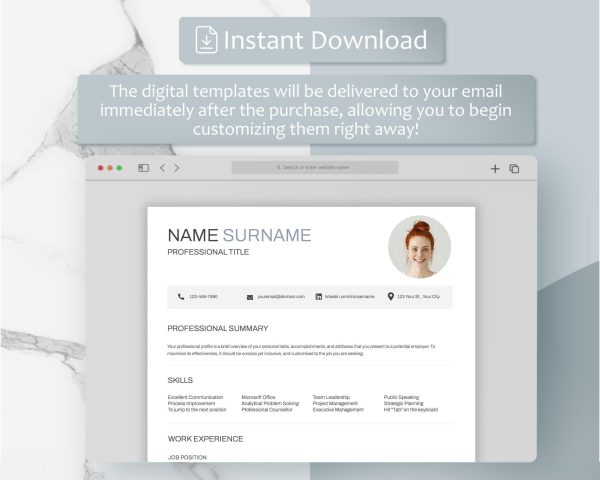 Resume Template Word Cv Template Professional Resume Executive Resume Template professional cv design Cover Letter Template - Image 5