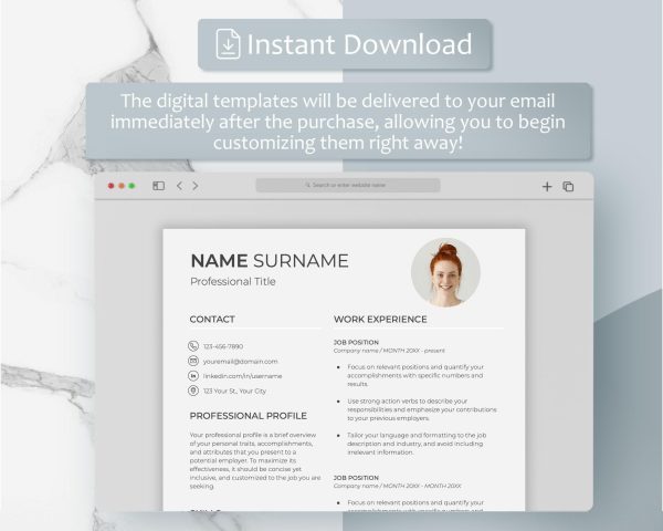 2025 Clean Resume Template Google Docs ATS Friendly Modern Word Resume Professional Executive Assistant Simple Minimalist Resume Template - Image 5