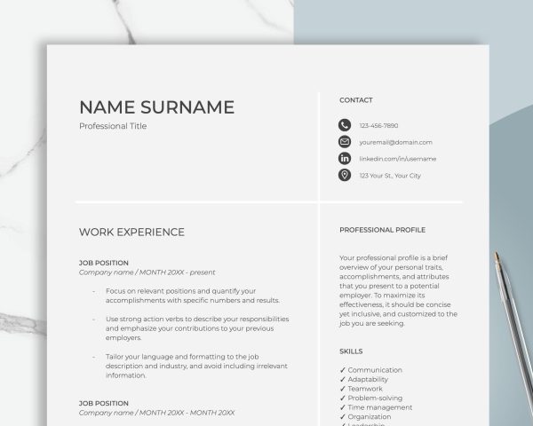 Resume Template Modern Resume Template Word Google Docs Nurse Teacher Resume Creative Resume Feminine Professional CV Template