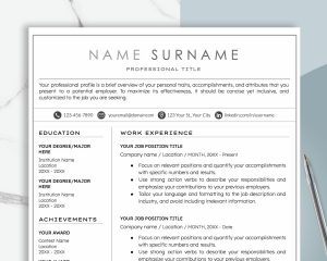 Creative Resume Template for Google Docs and Word - Instant Download Professional CV with Modern Design Includes Free Cover Letter