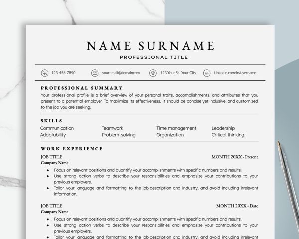Nursing Resume Template for Google Docs  Word - Customizable Design for Registered Nurse Remote Nurse  New Grad Nurse Practitioner Careers