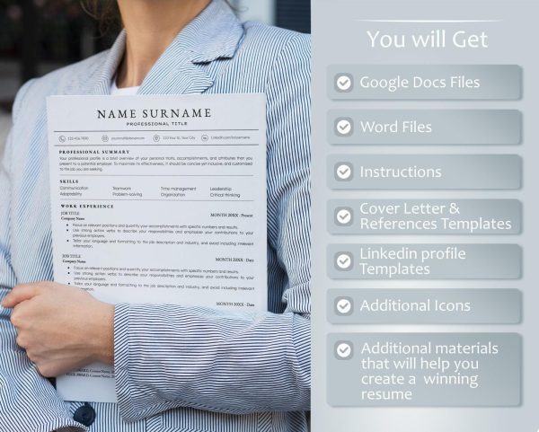 Nursing Resume Template for Google Docs  Word - Customizable Design for Registered Nurse Remote Nurse  New Grad Nurse Practitioner Careers - Image 2