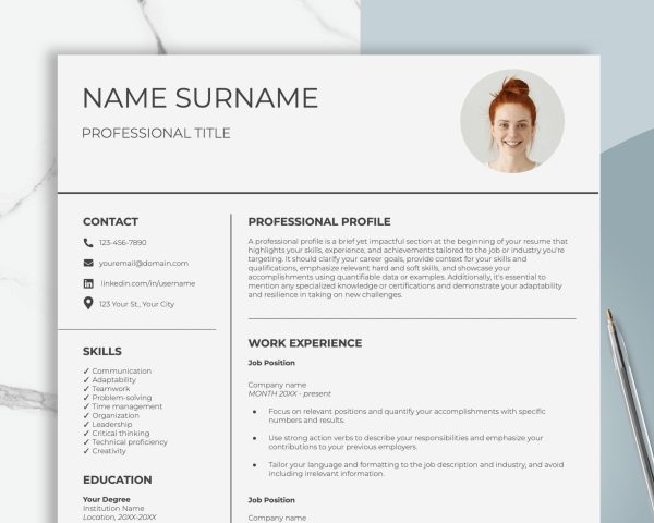 Executive Resume Template Word CV Google Docs CV Template Professional Resume Template Modern CV Template Minimal