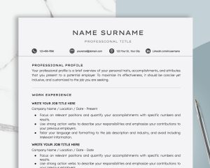 Teacher Resume Template Word Google Docs Teaching Resume Resume Template CV Teacher Professional High School Resume
