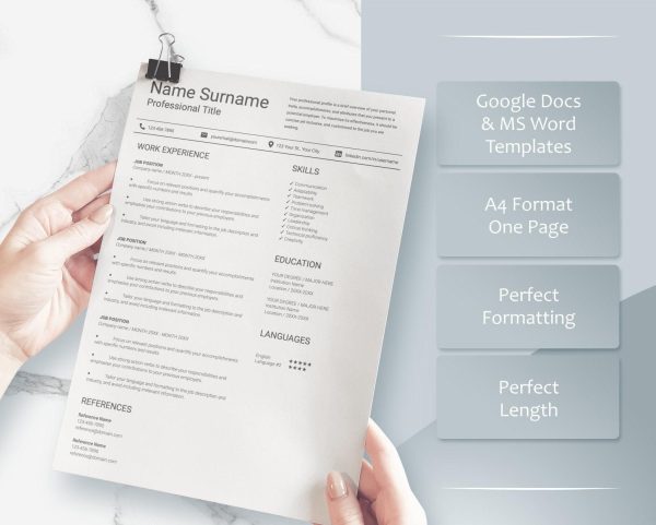 Resume Template Modern Resume Template Word Professional ATS Friendly Resume Template Clean Executive CV Template - Image 3