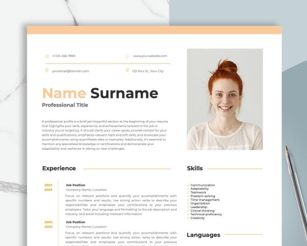 Executive Resume Template Word CV Google Docs CV Template Professional Resume Template Modern CV Template Minimal