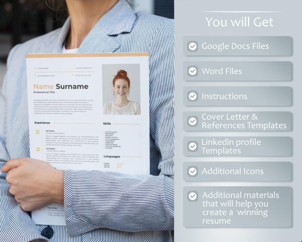 Executive Resume Template Word CV Google Docs CV Template Professional Resume Template Modern CV Template Minimal - Image 2