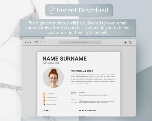 Modern Resume Template for Google Docs Word CV Template Resume Template Resume and Cover Letter Template Word - Image 5
