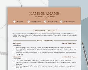 ATS Resume Template for Word Google Docs ATS Friendly Resume Modern Resume CV Minimalist Resume Standard Resume Template