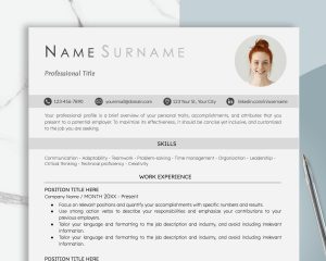 Minimalist Resume Template for Google Docs  Word - Modern Executive Bundle with Free Cover Letter Reference Template  Job Search Resources