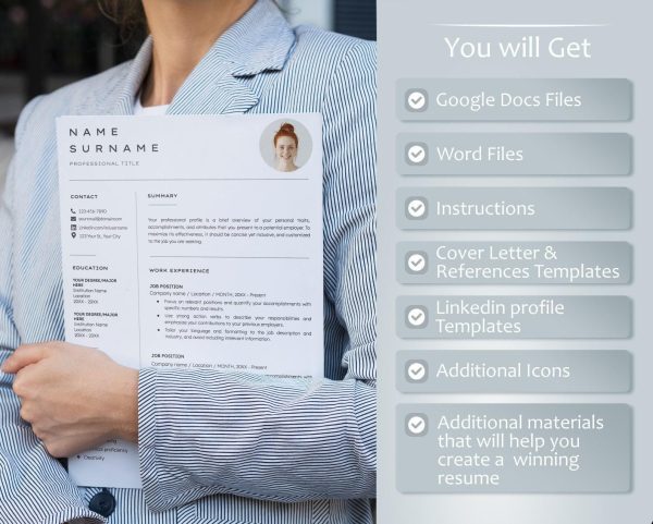 Executive Assistant Resume for Google Docs Word Admin Assistant Resume Template with Matching Cover Letter Resume Writing Guide - Image 2