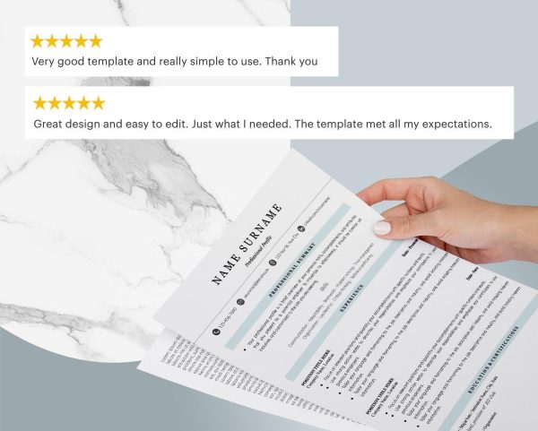 Minimalist Resume Template for Google Docs  Word - Clean Simple  Modern Executive Design with Free Cover Letter  Job Tips - Image 6