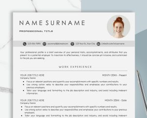 Professional CV Template for Google Docs  Word - Modern Executive Resume Design 2023 with Free Cover Letter  LinkedIn Templates