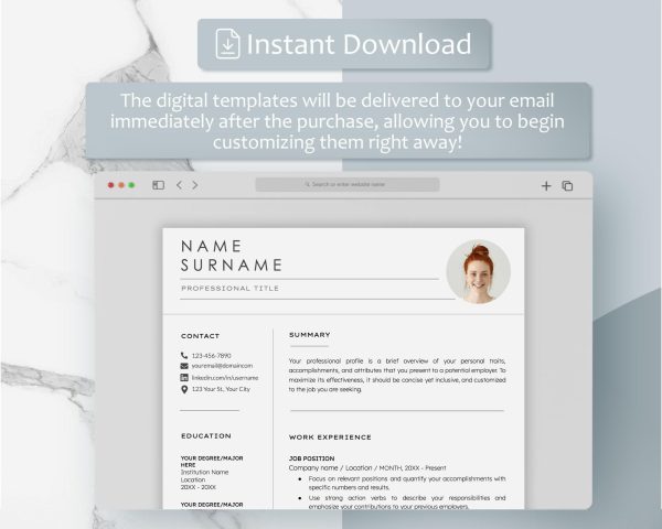 Executive Assistant Resume Template for Google Docs  Word - Creative CV Design for Administrative  Virtual Assistants - Fully Customizable - Image 5
