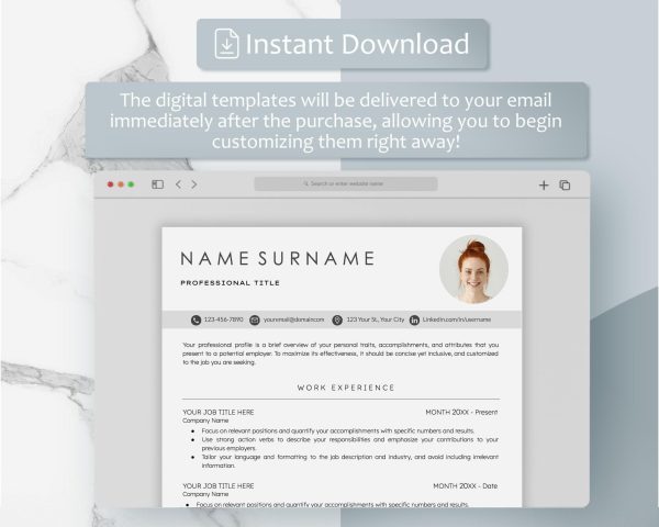 Professional CV Template for Google Docs  Word - Modern Executive Resume Design 2023 with Free Cover Letter  LinkedIn Templates - Image 5