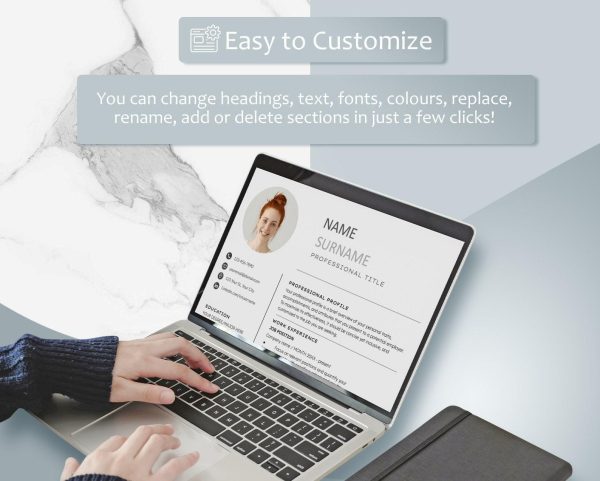 Resume Template with Picture for Word Google Docs Modern Clean Resume Professional CV Template Headshot Resume Instant Download - Image 4