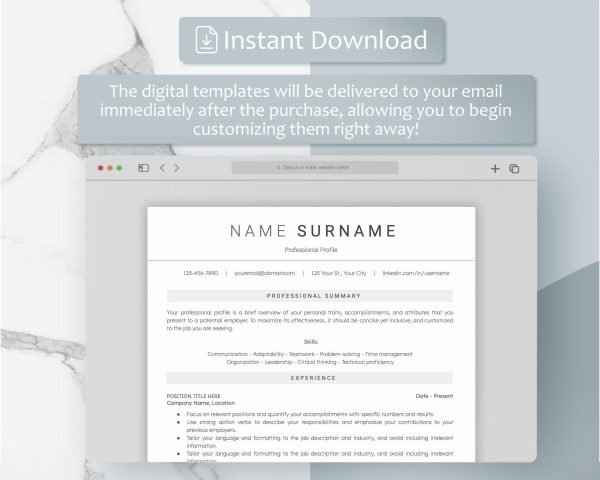 ATS Friendly Resume Template Word Google Docs ATS Resume Template ATS Cv Template Minimalist Resume Professional Resume Template - Image 5