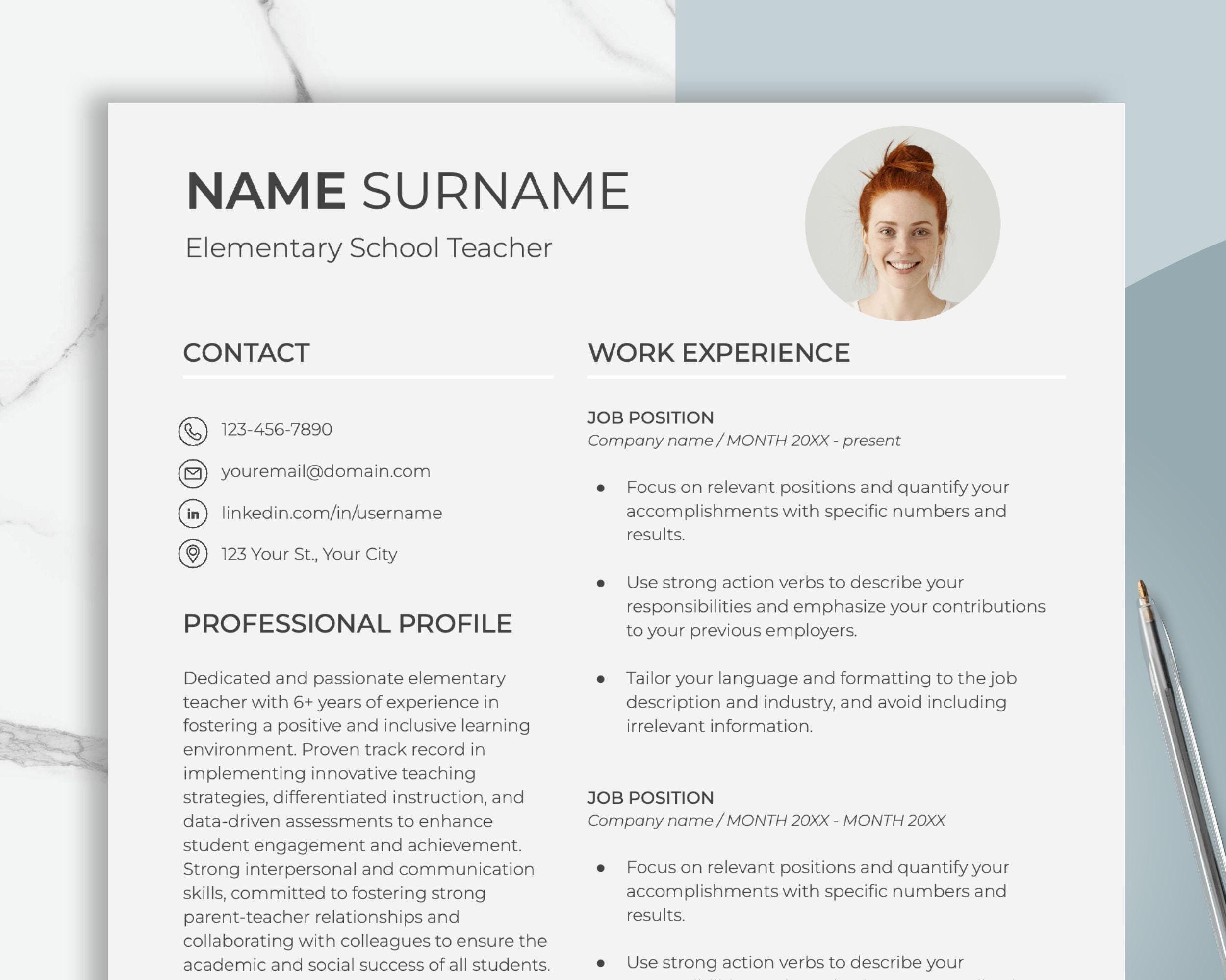 Resume Template Student CV Template College Resume Template College Application Resume Academic Resume High School Resume Student CV