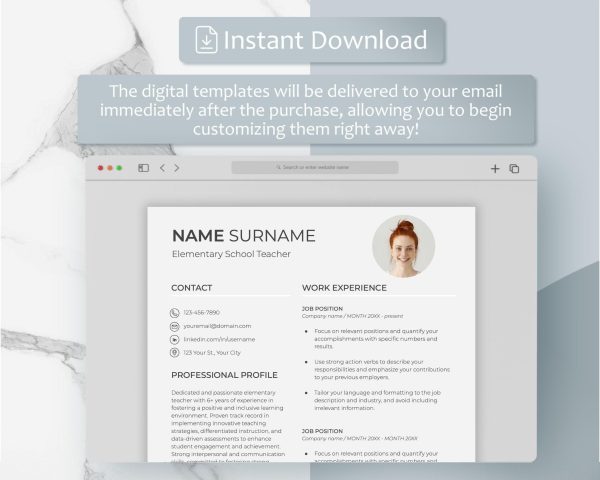 Resume Template Student CV Template College Resume Template College Application Resume Academic Resume High School Resume Student CV - Image 5