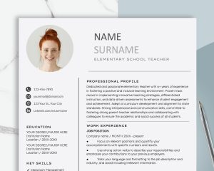 Modern Clean Resume Template CV Template Cover Letter References for Microsoft Word & Google Docs Instant Digital Download CV 2025