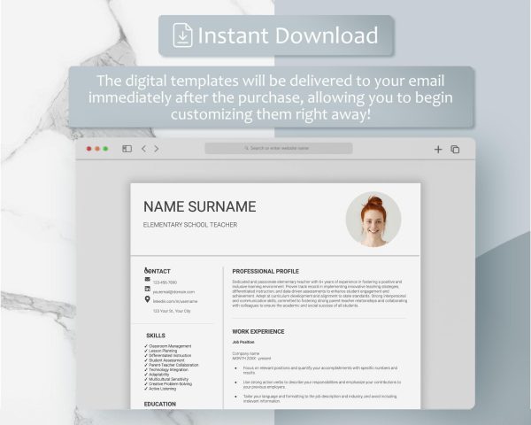 Professional Resume Template Word Modern Resume Clean Resume Creative Resume Teacher Resume Printable CV Resume - Image 5